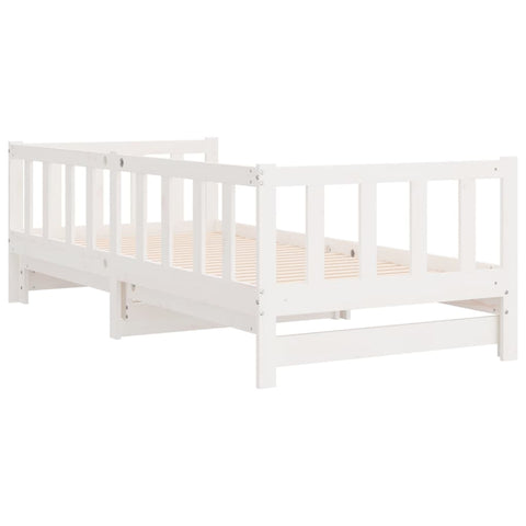 vidaXL Day Bed with Trundle without Mattress White 80x200 cm Solid Wood