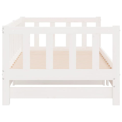 vidaXL Day Bed with Trundle without Mattress White 90x190 cm Single Solid Wood