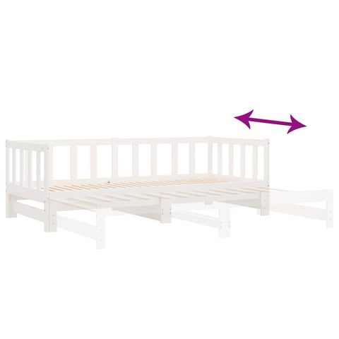 vidaXL Day Bed with Trundle without Mattress White 90x190 cm Single Solid Wood