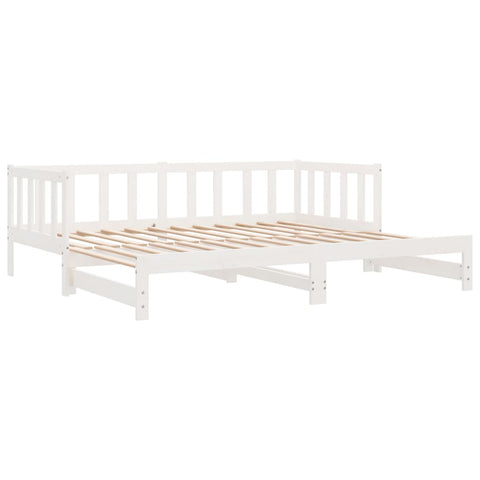 vidaXL Day Bed with Trundle without Mattress White 90x190 cm Single Solid Wood