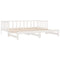 vidaXL Day Bed with Trundle without Mattress White 90x190 cm Single Solid Wood