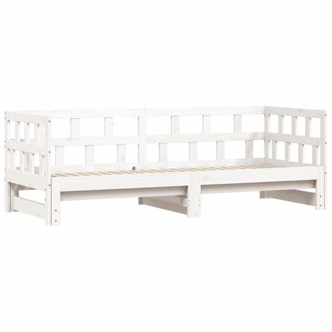 vidaXL Daybed with Trundle without Mattress White 80x200 cm Solid Wood