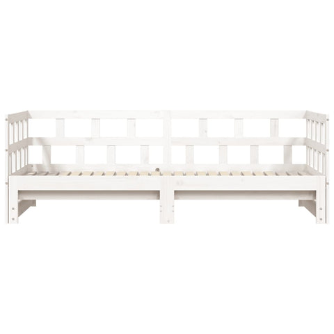 vidaXL Daybed with Trundle without Mattress White 80x200 cm Solid Wood