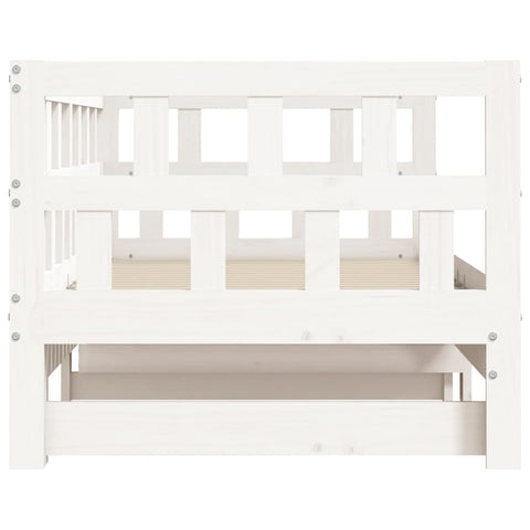 vidaXL Daybed with Trundle without Mattress White 80x200 cm Solid Wood