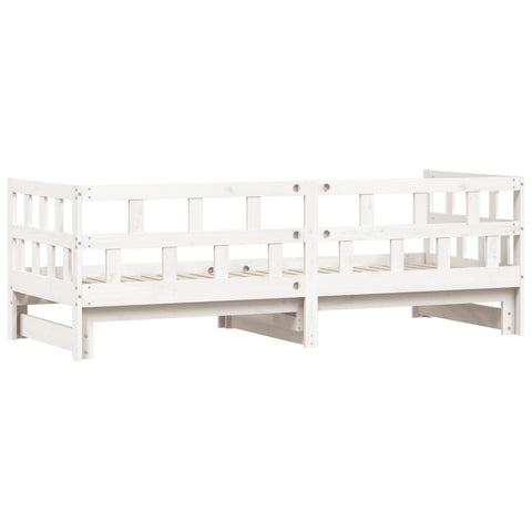 vidaXL Daybed with Trundle without Mattress White 80x200 cm Solid Wood