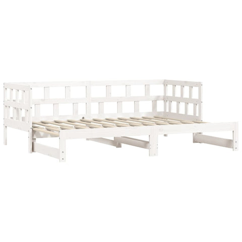 vidaXL Daybed with Trundle without Mattress White 90x190 cm Single Solid Wood