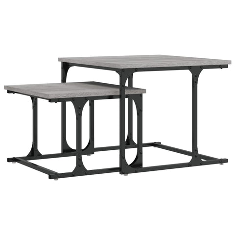 vidaXL Nesting Coffee Table 2 pcs Grey Sonoma Engineered Wood