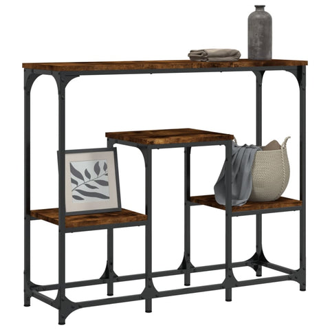 vidaXL Console Table Smoked Oak 89.5x28x76 cm Engineered Wood