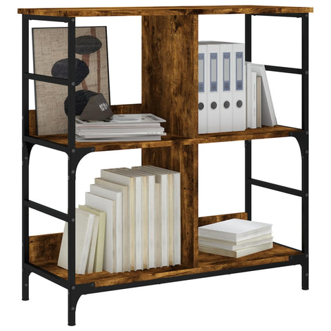 vidaXL Bookshelf Smoked Oak 78.5x33x82 cm Engineered Wood