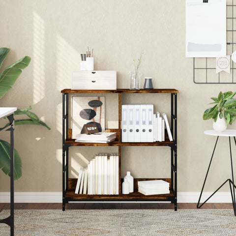 vidaXL Bookshelf Smoked Oak 78.5x33x82 cm Engineered Wood