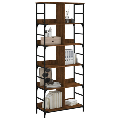 vidaXL Bookshelf Brown Oak 78.5x33x188.5 cm Engineered Wood