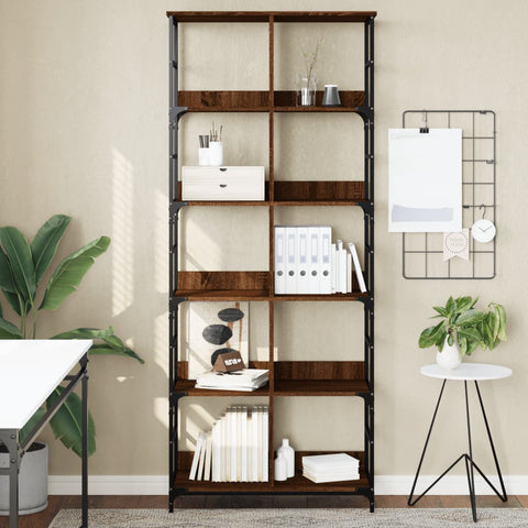vidaXL Bookshelf Brown Oak 78.5x33x188.5 cm Engineered Wood