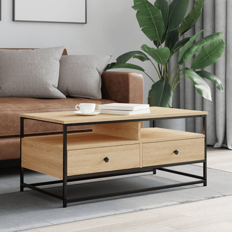 vidaXL Coffee Table Sonoma Oak 100x51x45 cm Engineered Wood