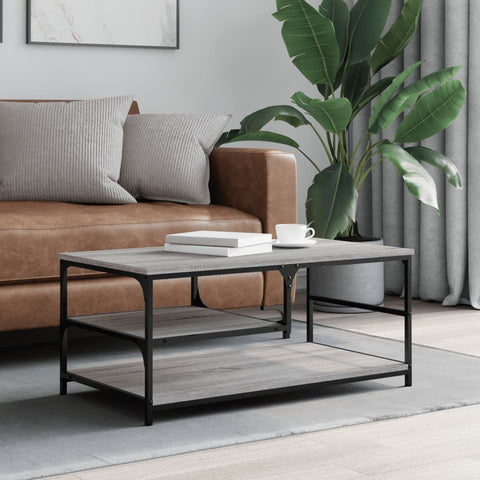 vidaXL Coffee Table Grey Sonoma 90x49x40 cm Engineered Wood