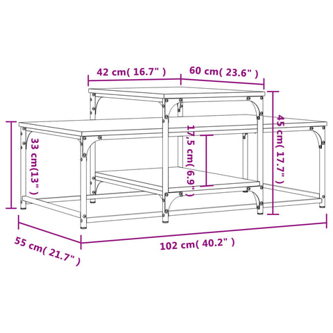 vidaXL Coffee Table Black 102x60x45 cm Engineered Wood