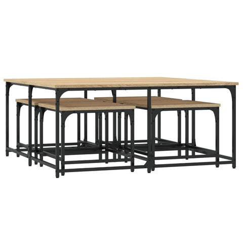 vidaXL Nesting Coffee Tables 5 pcs Sonoma Oak Engineered Wood