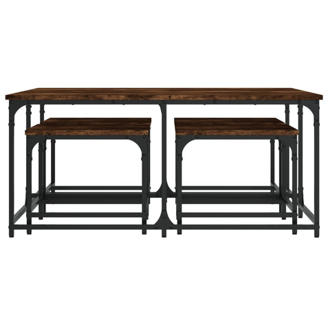 vidaXL Nesting Coffee Tables 5 pcs Smoked Oak Engineered Wood