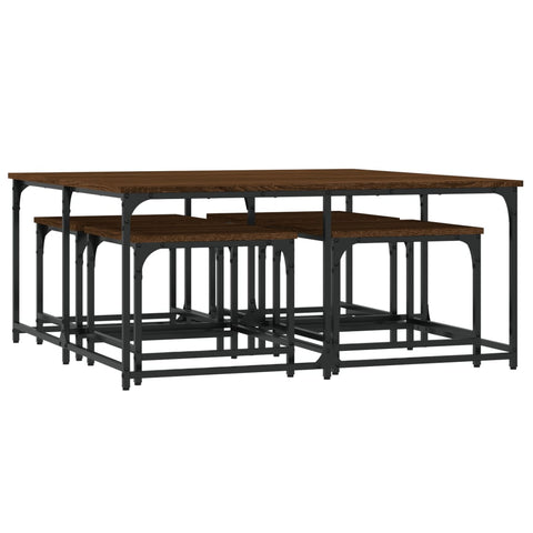 vidaXL Nesting Coffee Tables 5 pcs Brown Oak Engineered Wood