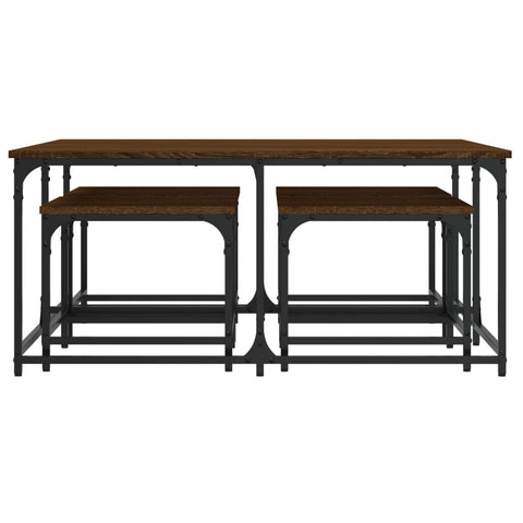vidaXL Nesting Coffee Tables 5 pcs Brown Oak Engineered Wood