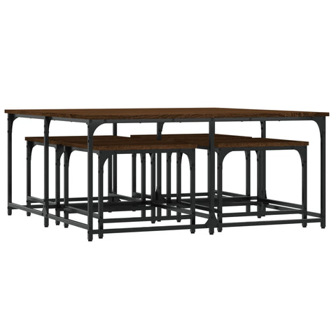 vidaXL Nesting Coffee Tables 5 pcs Brown Oak Engineered Wood