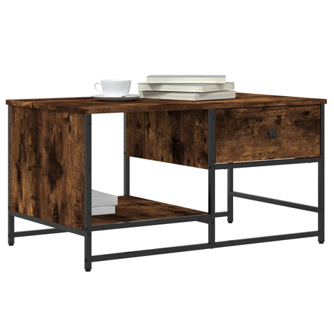 vidaXL Coffee Table Smoked Oak 85.5x51x45 cm Engineered Wood