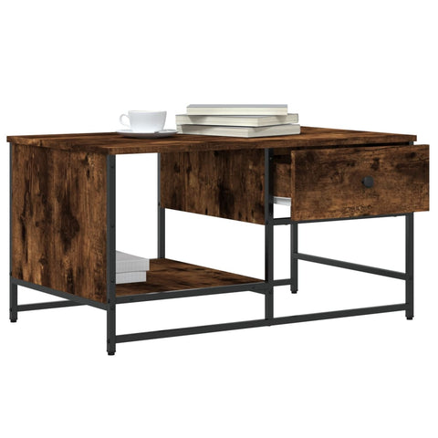 vidaXL Coffee Table Smoked Oak 85.5x51x45 cm Engineered Wood