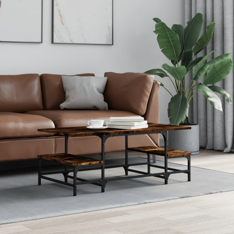 vidaXL Coffee Table Smoked Oak 100x50.5x40 cm Engineered Wood