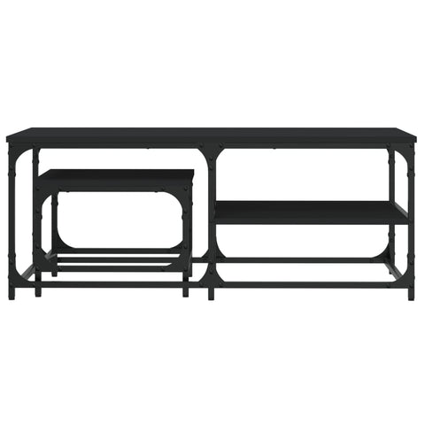 vidaXL Nesting Coffee Tables 2 pcs Black Engineered Wood