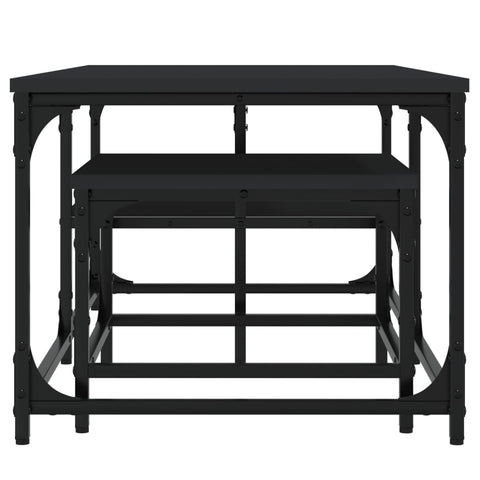 vidaXL Nesting Coffee Tables 2 pcs Black Engineered Wood
