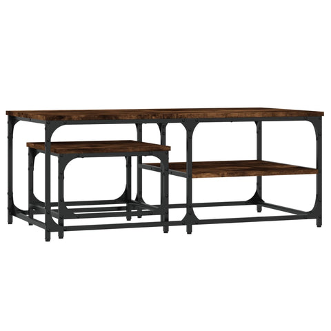 vidaXL Nesting Coffee Tables 2 pcs Smoked Oak Engineered Wood