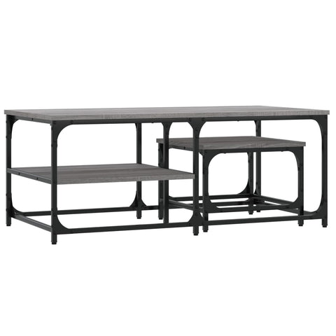 vidaXL Nesting Coffee Tables 2 pcs Grey Sonoma Engineered Wood
