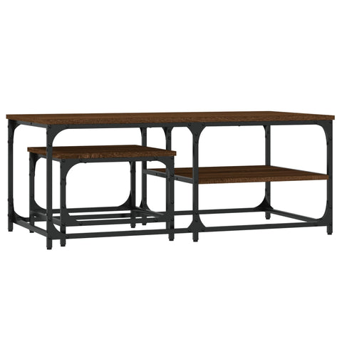 vidaXL Nesting Coffee Tables 2 pcs Brown Oak Engineered Wood