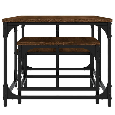 vidaXL Nesting Coffee Tables 2 pcs Brown Oak Engineered Wood
