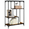 vidaXL Bookshelf Smoked Oak 81x36x115 cm Engineered Wood and Steel