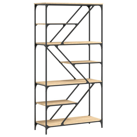 vidaXL Bookshelf Sonoma Oak 91x36x176 cm Engineered Wood and Steel