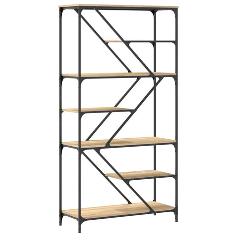 vidaXL Bookshelf Sonoma Oak 91x36x176 cm Engineered Wood and Steel