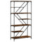 vidaXL Bookshelf Smoked Oak 91x36x176 cm Engineered Wood and Steel