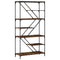 vidaXL Bookshelf Smoked Oak 91x36x176 cm Engineered Wood and Steel