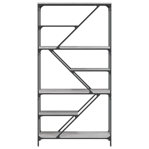 vidaXL Bookshelf Grey Sonoma 91x36x176 cm Engineered Wood and Steel