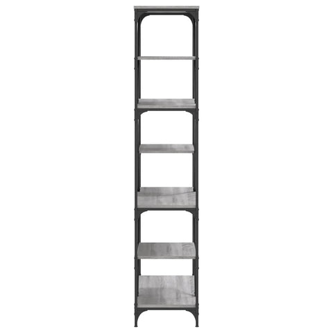 vidaXL Bookshelf Grey Sonoma 91x36x176 cm Engineered Wood and Steel