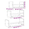 vidaXL 3 Piece Wall Shelf Set with Bars Black Engineered wood
