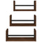 vidaXL 3 Piece Wall Shelf Set with Bars Brown Oak Engineered wood