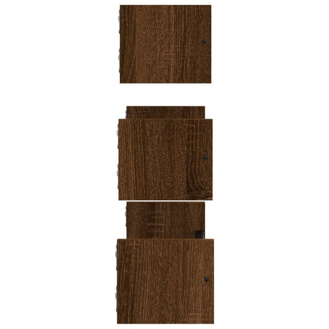 vidaXL 3 Piece Wall Shelf Set with Bars Brown Oak Engineered wood