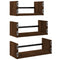 vidaXL 3 Piece Wall Shelf Set with Bars Brown Oak Engineered wood