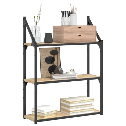 vidaXL 3-Tier Wall Shelf Sonoma Oak 60x21x78.5 cm Engineered Wood