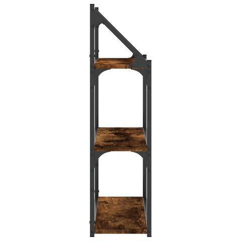 vidaXL 3-Tier Wall Shelf Smoked Oak 60x21x78.5 cm Engineered Wood