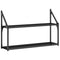 vidaXL 2-Tier Wall Shelf Black 80x21x51 cm Engineered Wood