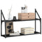 vidaXL 2-Tier Wall Shelf Black 80x21x51 cm Engineered Wood