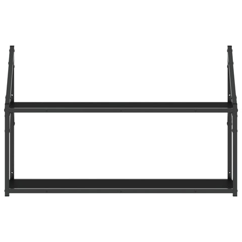 vidaXL 2-Tier Wall Shelf Black 80x21x51 cm Engineered Wood