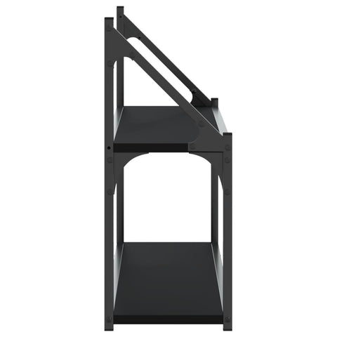 vidaXL 2-Tier Wall Shelf Black 80x21x51 cm Engineered Wood